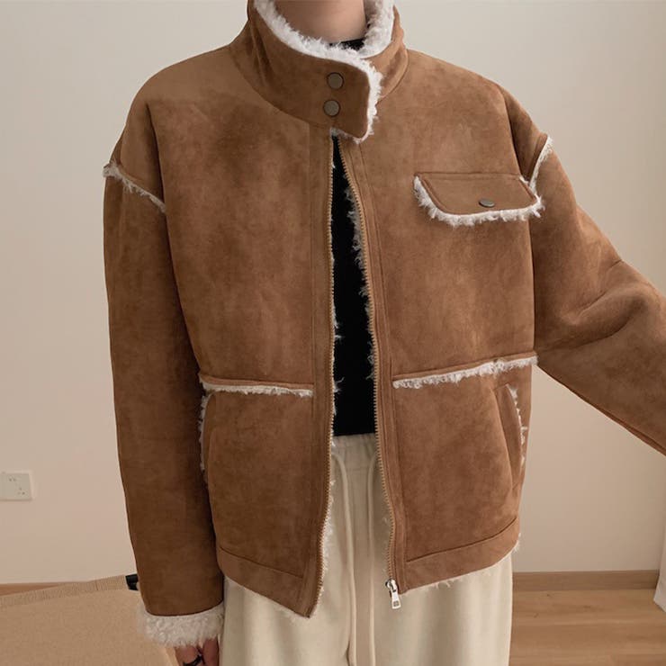 ライトブラウン | ゆるカワコーデ☆厚手ムートン風ジャケット | 17kg