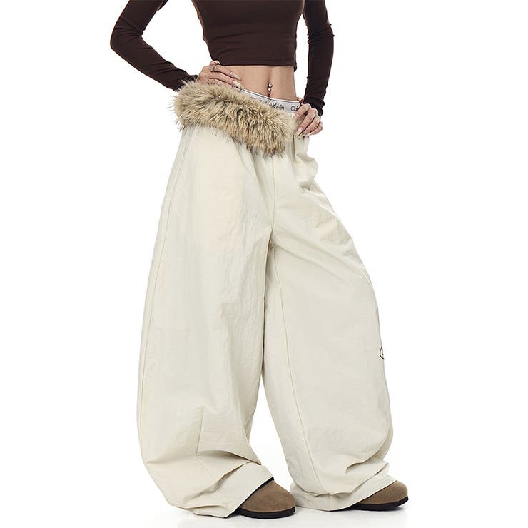 甘辛系ガールズ☆ウエスト毛足切替パラシュート風ワイドパンツ | 17kg | 詳細画像10 