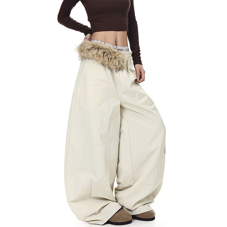 甘辛系ガールズ☆ウエスト毛足切替パラシュート風ワイドパンツ | 17kg | 詳細画像11 