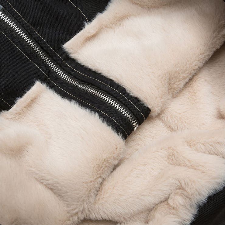 ユニセックス☆アメカジ厚手中綿ジャケット裏起毛フード付きボア衿男女兼用 | 17kg | 詳細画像1 