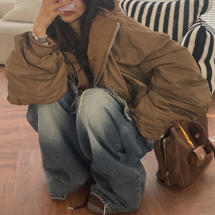 ユニセックス☆ダメージ加工フェイクレイヤード二重とろみワイドデニムパンツ | 17kg | 詳細画像18 