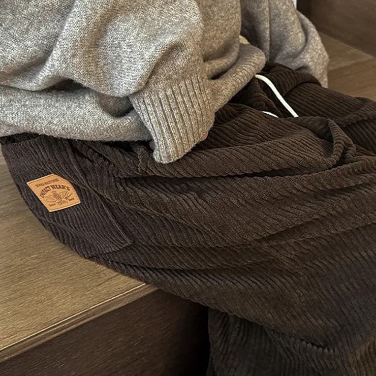 ゆるカワコーデ コーデュロイストライプ柄ウエストゴムドローストリング入りロングパ… | 17kg | 詳細画像10 