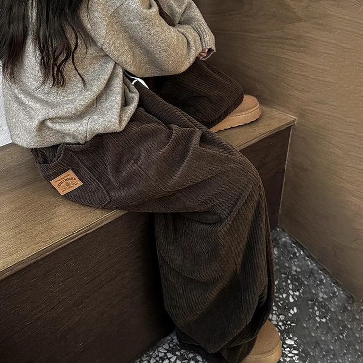 ゆるカワコーデ コーデュロイストライプ柄ウエストゴムドローストリング入りロングパ… | 17kg | 詳細画像20 