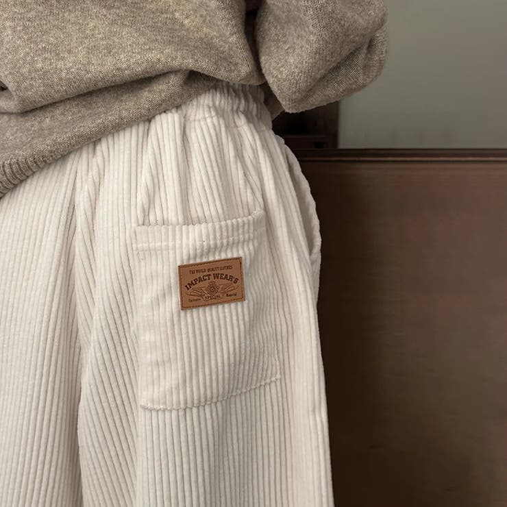 ゆるカワコーデ コーデュロイストライプ柄ウエストゴムドローストリング入りロングパ… | 17kg | 詳細画像7 