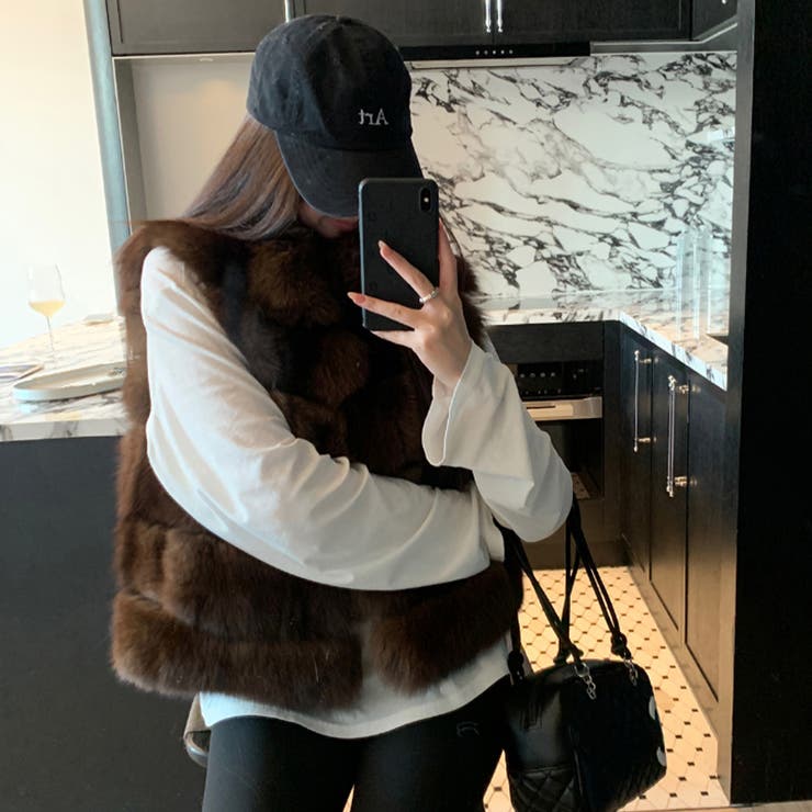 甘辛系ガールズ ふわふわフェイクファーおしゃれでレトロなフェイクミンクベスト ジ… | 17kg | 詳細画像7 