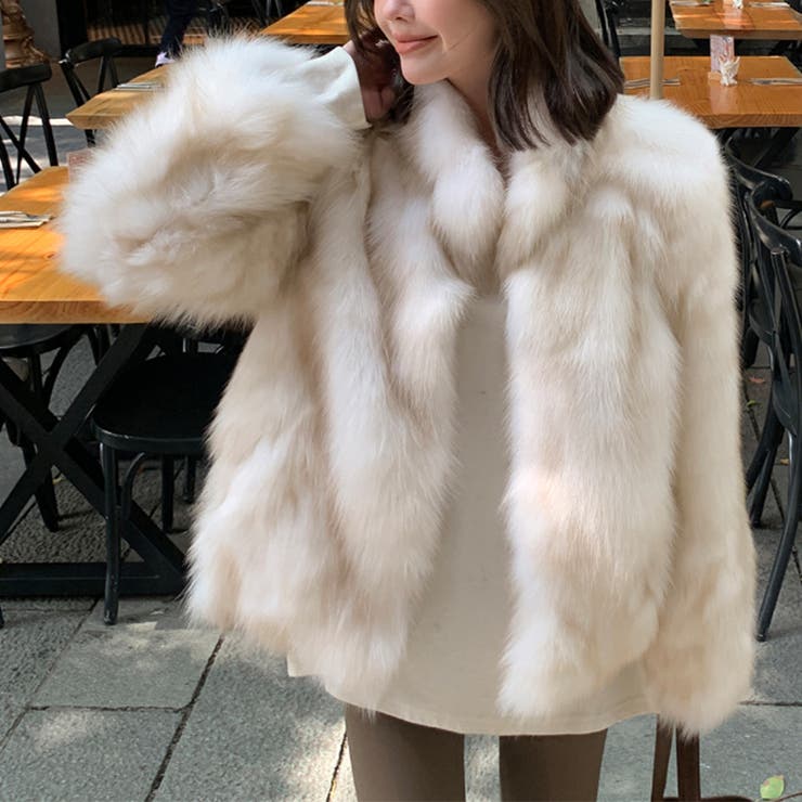 甘辛系ガールズ☆スタンドカラー 上品で華やかなフェイクファーコートエコファー | 17kg | 詳細画像1 