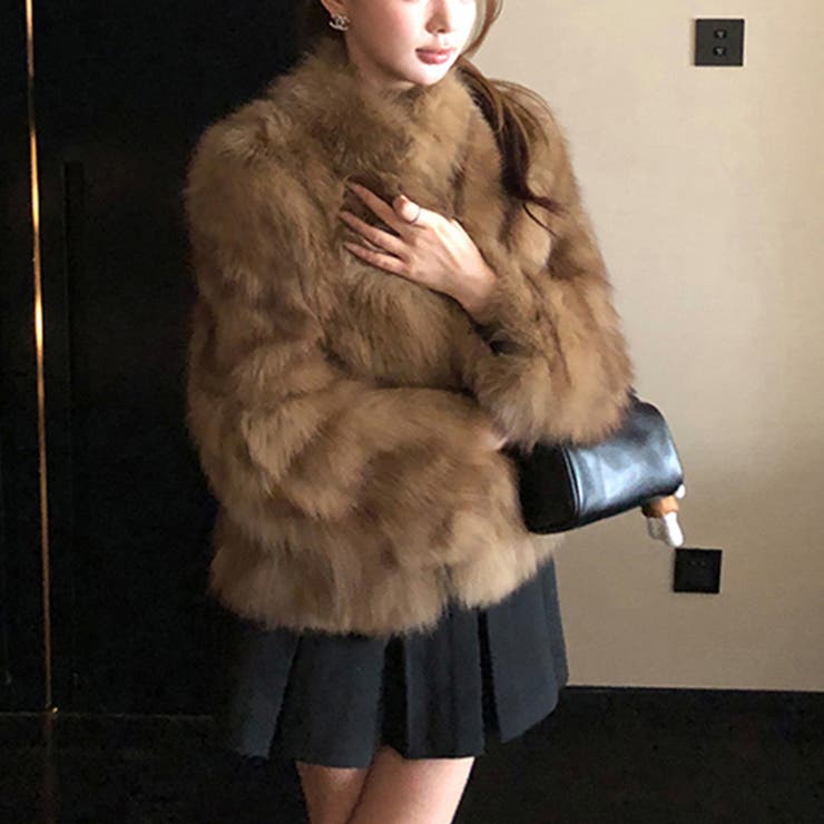 甘辛系ガールズ☆スタンドカラー 上品で華やかなフェイクファーコートエコファー | 17kg | 詳細画像19 