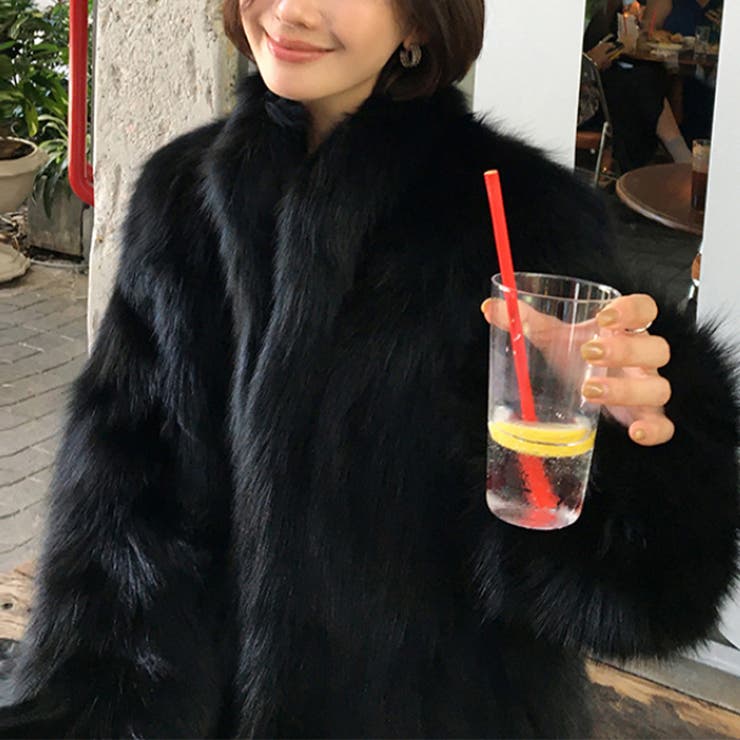 甘辛系ガールズ☆スタンドカラー 上品で華やかなフェイクファーコートエコファー | 17kg | 詳細画像5 