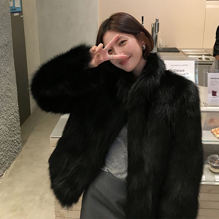 甘辛系ガールズ☆スタンドカラー 上品で華やかなフェイクファーコートエコファー | 17kg | 詳細画像27 