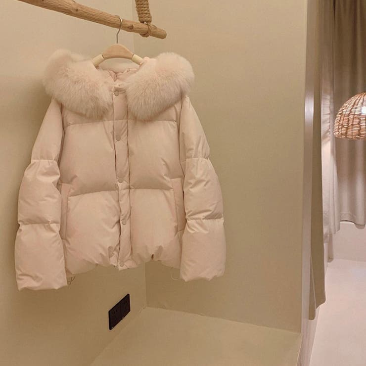 ゆるカワコーデ☆フォックス風ビッグファーフード付き ショート丈ダウンジャケット | 17kg | 詳細画像6 