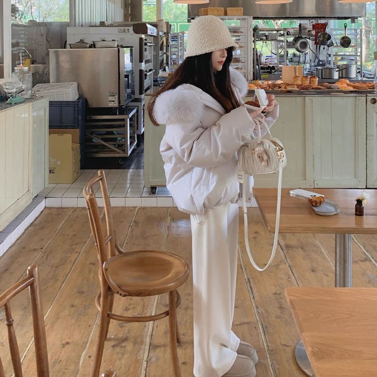 ゆるカワコーデ☆フォックス風ビッグファーフード付き ショート丈ダウンジャケット | 17kg | 詳細画像22 