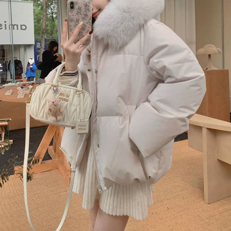 ゆるカワコーデ☆フォックス風ビッグファーフード付き ショート丈ダウンジャケット | 17kg | 詳細画像28 