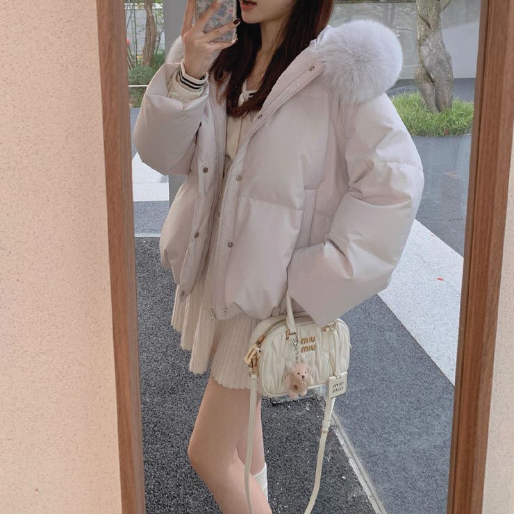 ゆるカワコーデ☆フォックス風ビッグファーフード付き ショート丈ダウンジャケット | 17kg | 詳細画像32 