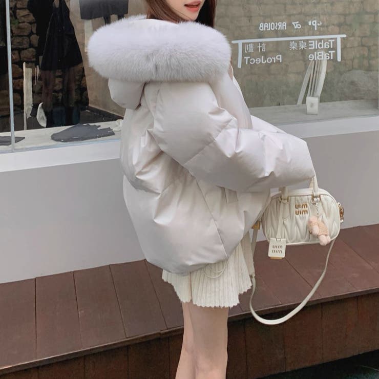 ゆるカワコーデ☆フォックス風ビッグファーフード付き ショート丈ダウンジャケット | 17kg | 詳細画像35 