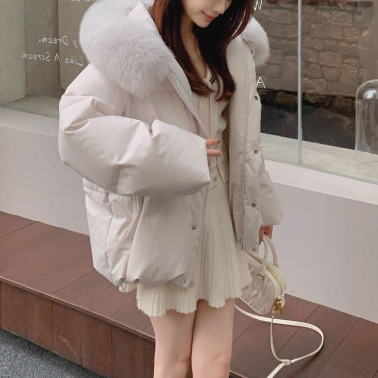 ゆるカワコーデ☆フォックス風ビッグファーフード付き ショート丈ダウンジャケット | 17kg | 詳細画像36 