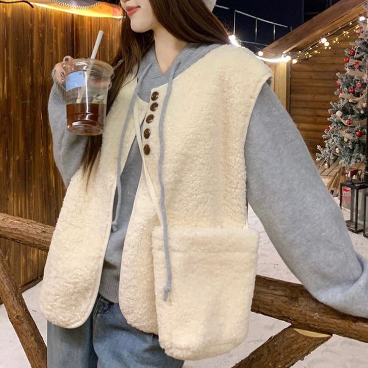 グレーセーター | ゆるカワコーデ フェイクシープボア ベスト | 17kg