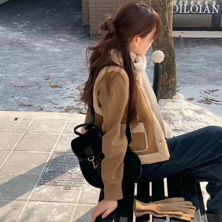 大人っぽく洗練された☆シープボア×フェイクファー牛角ボタン ベスト／ジレ | 17kg | 詳細画像14 