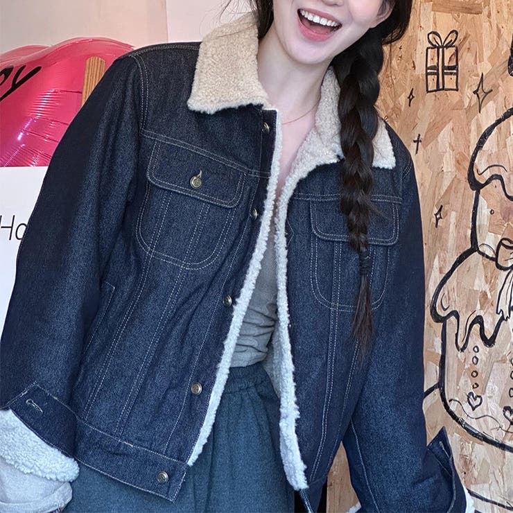 ゆるカワコーデ☆デニム×シープボアジャケット体型カバーアウター | 17kg | 詳細画像10 