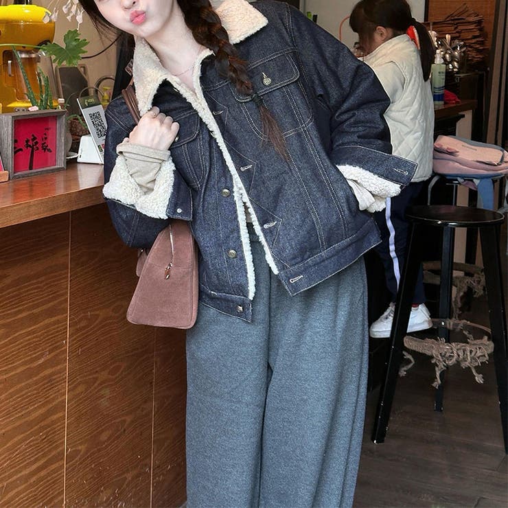 ゆるカワコーデ☆デニム×シープボアジャケット体型カバーアウター | 17kg | 詳細画像5 