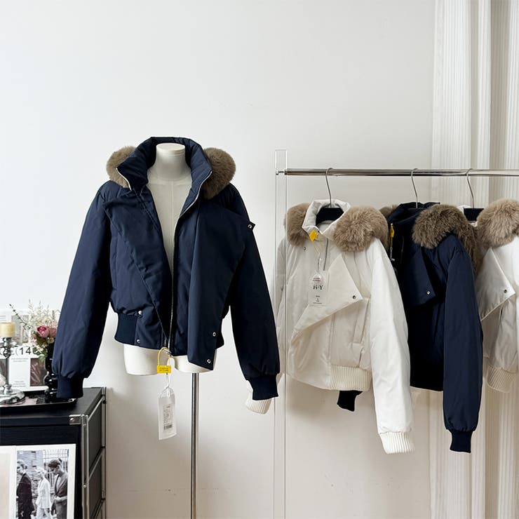 ゆるカワコーデ☆フォックスファー襟フード付き ダウンコート | 17kg | 詳細画像6 