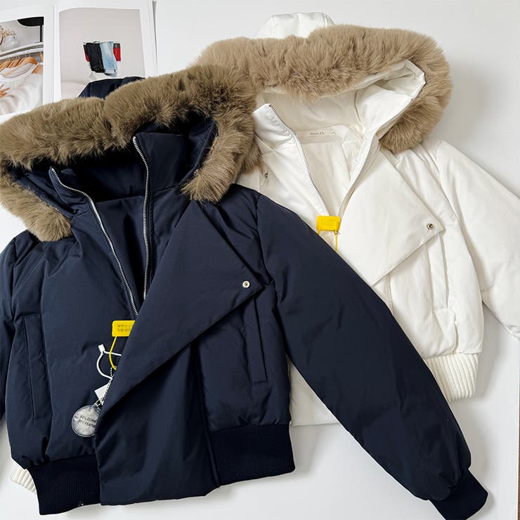 ゆるカワコーデ☆フォックスファー襟フード付き ダウンコート | 17kg | 詳細画像16 