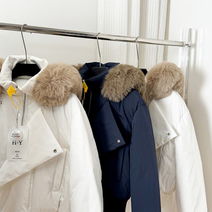 ゆるカワコーデ☆フォックスファー襟フード付き ダウンコート | 17kg | 詳細画像20 