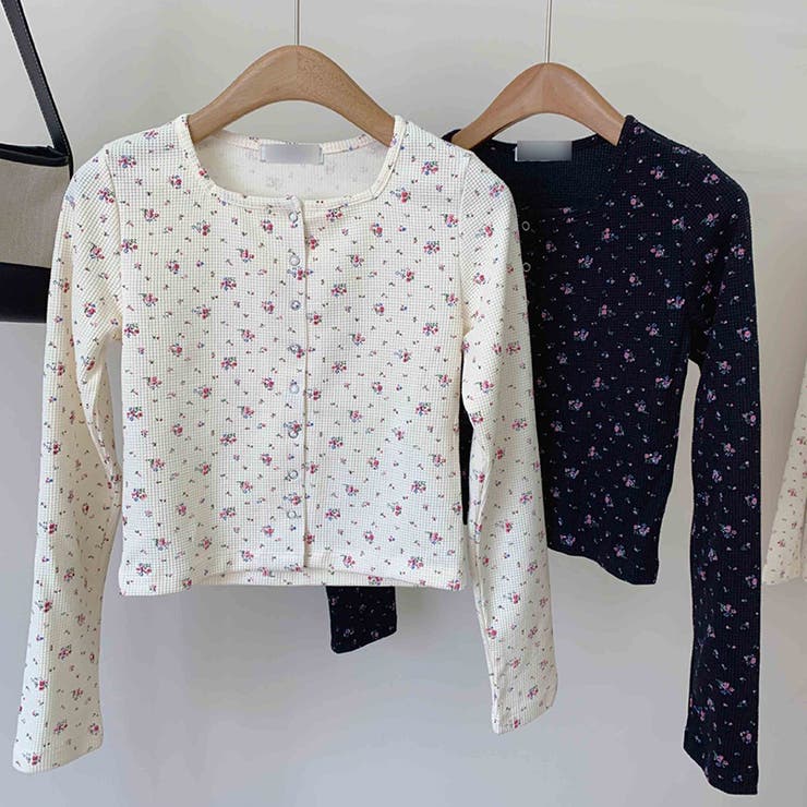 ゆるカワコーデ☆フラワープリント スクエアネック ショート丈 ニットトップス | 17kg | 詳細画像22 