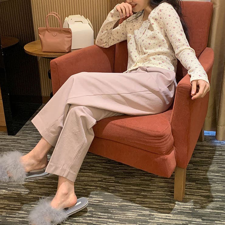 ゆるカワコーデ☆フラワープリント スクエアネック ショート丈 ニットトップス | 17kg | 詳細画像6 