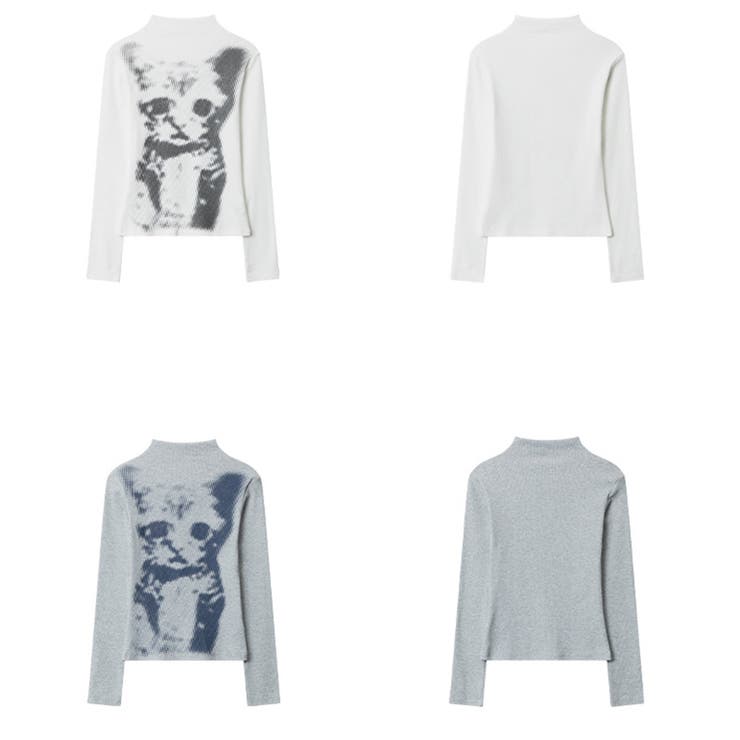 甘辛系ガールズ 猫プリント トップス長袖インナー | 17kg | 詳細画像14 