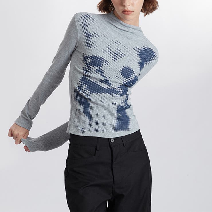 甘辛系ガールズ 猫プリント トップス長袖インナー | 17kg | 詳細画像3 