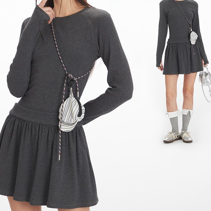 甘辛系ガールズ☆上品で細見えする長袖 プリーツスカート風 ワンピース | 17kg | 詳細画像1 