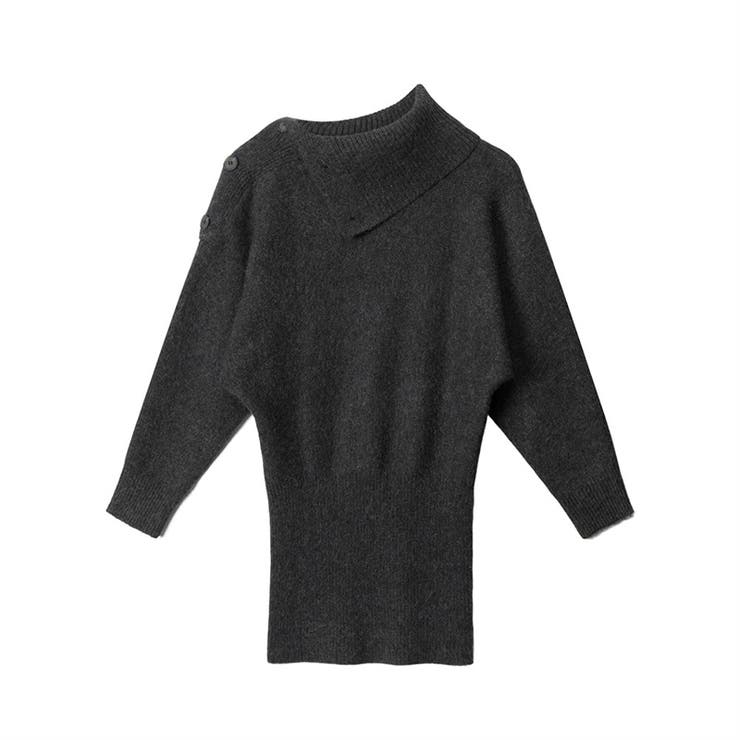 ダークグレー | 甘辛系ガールズ ボディラインを美しく見せる ニットミディ丈 | 17kg