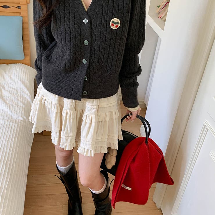 ミレニアル学園風 「レイヤード美学」ウエストゴム ベルベット | 17kg | 詳細画像10 