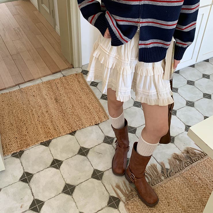 ミレニアル学園風 「レイヤード美学」ウエストゴム ベルベット | 17kg | 詳細画像14 