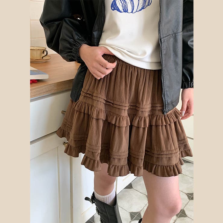 コーヒー | ミレニアル学園風 「レイヤード美学」ウエストゴム ベルベット | 17kg