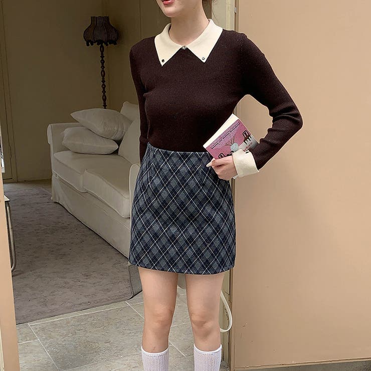 コーヒー | ミレニアル学園風 「インテリ優等生」配色切り替え フェイクレイヤード | 17kg