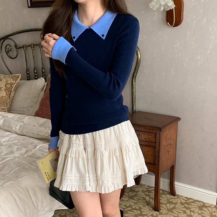 ミレニアル学園風 「インテリ優等生」配色切り替え フェイクレイヤード | 17kg | 詳細画像18 