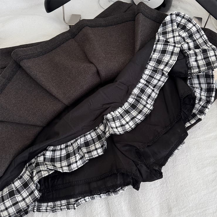 ミレニアル学園風☆チェック柄 襟付き ニットカーディガン+プリーツミニスカート | 17kg | 詳細画像8 