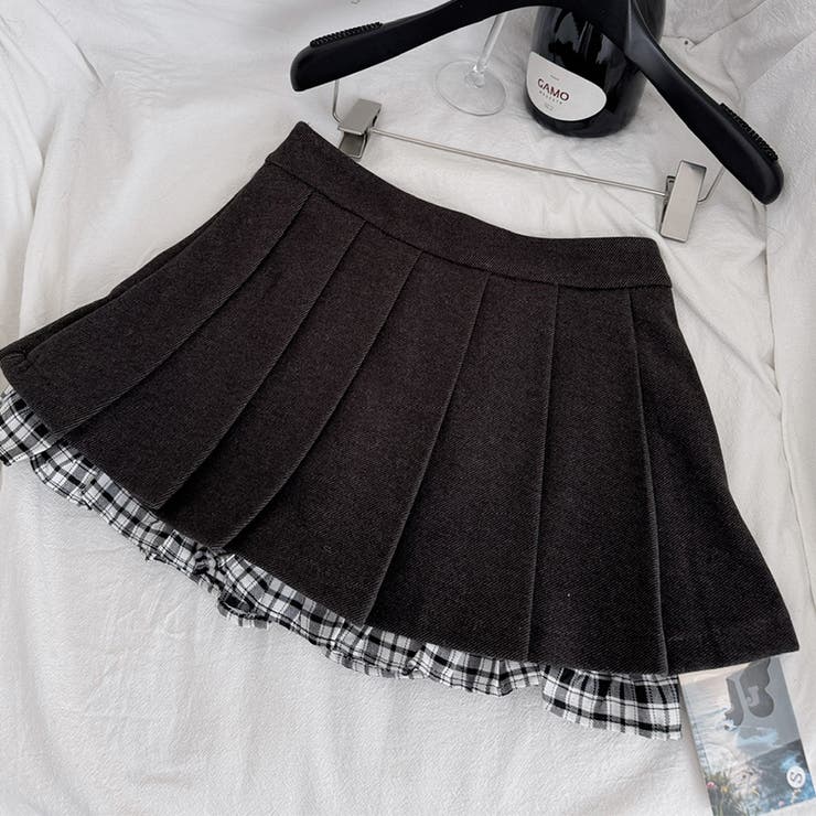 ミレニアル学園風☆チェック柄 襟付き ニットカーディガン+プリーツミニスカート | 17kg | 詳細画像9 