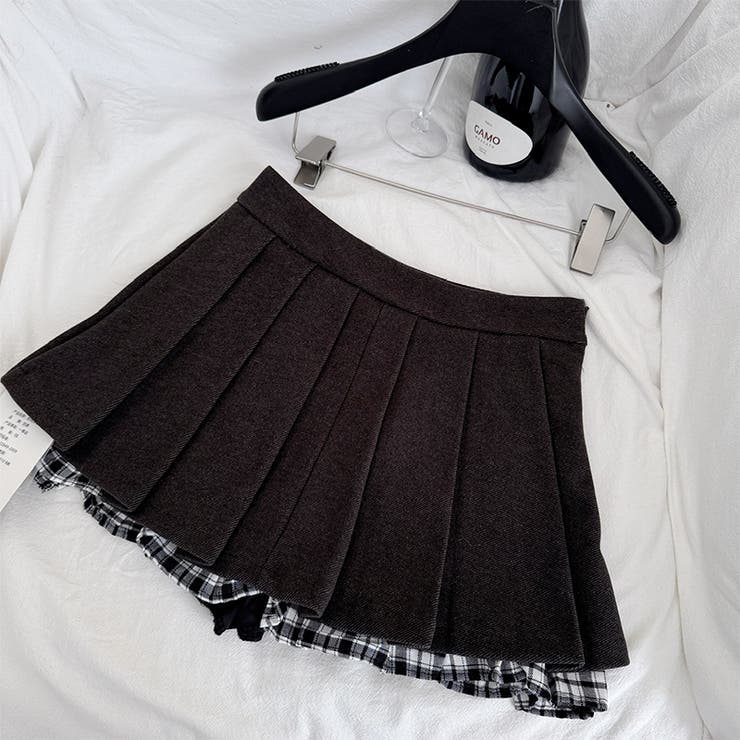 ミレニアル学園風☆チェック柄 襟付き ニットカーディガン+プリーツミニスカート | 17kg | 詳細画像4 