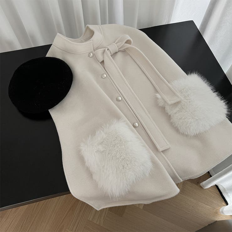 甘辛系ガールズ 「お嬢様ケープ」オーダーメイドボタンフォックスファー付きポケット… | 17kg | 詳細画像3 