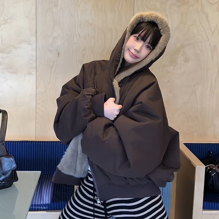 ユニセックス☆リバーシブル着用可中綿ジャケットゆったり 防寒 厚手ジャケット | 17kg | 詳細画像1 