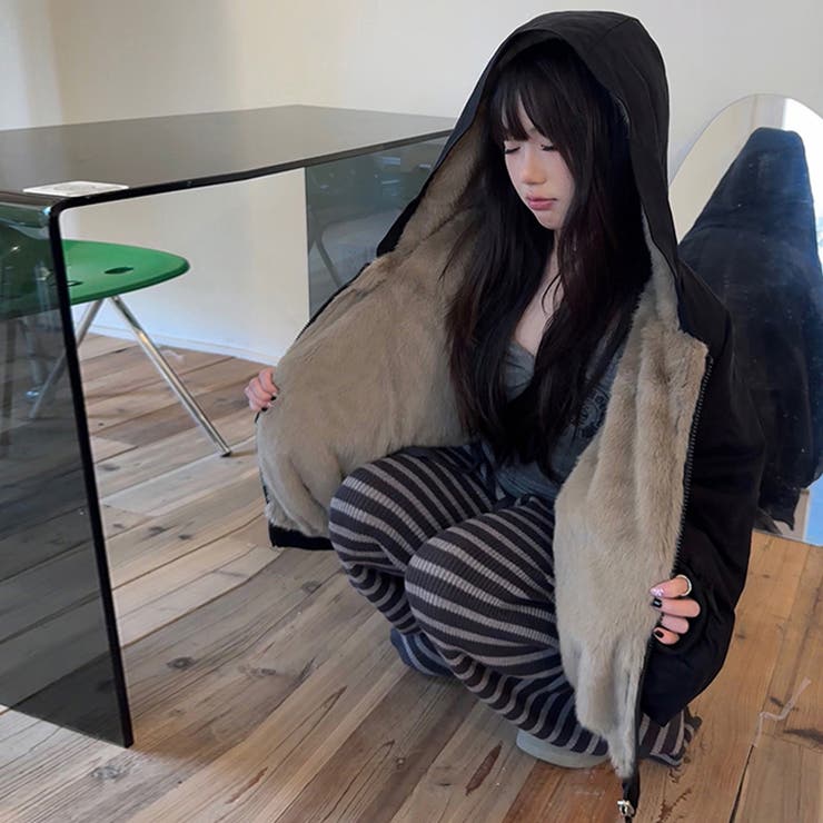 ユニセックス☆リバーシブル着用可中綿ジャケットゆったり 防寒 厚手ジャケット | 17kg | 詳細画像14 