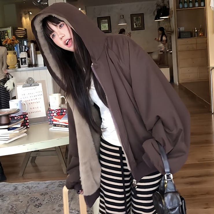 ユニセックス☆リバーシブル着用可中綿ジャケットゆったり 防寒 厚手ジャケット | 17kg | 詳細画像7 