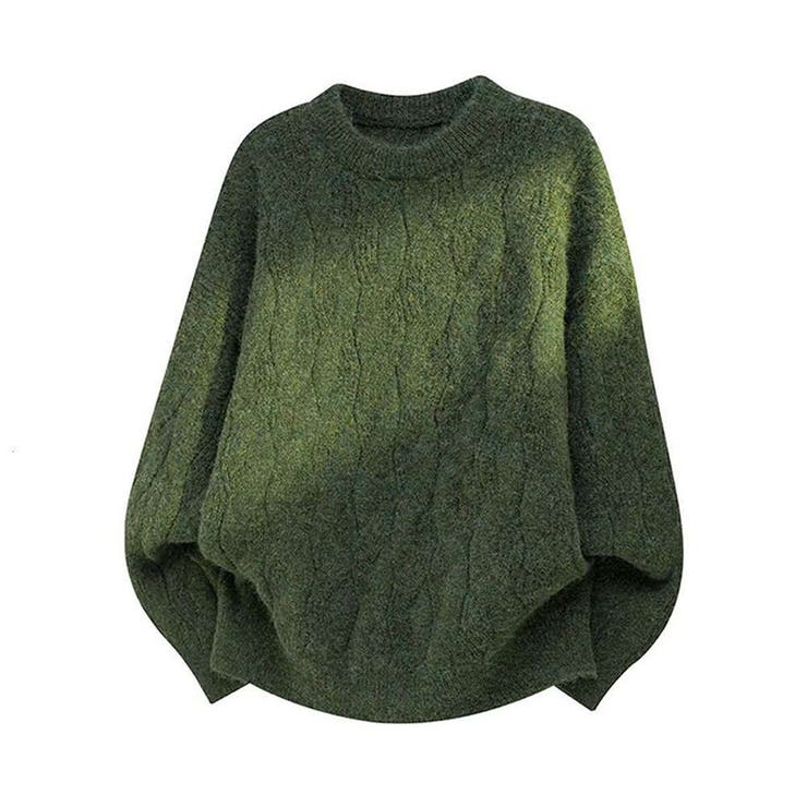 グリーン | ユニセックス☆フェアリーグリーン ケーブル編みニットカジュアル 万能トップス | 17kg