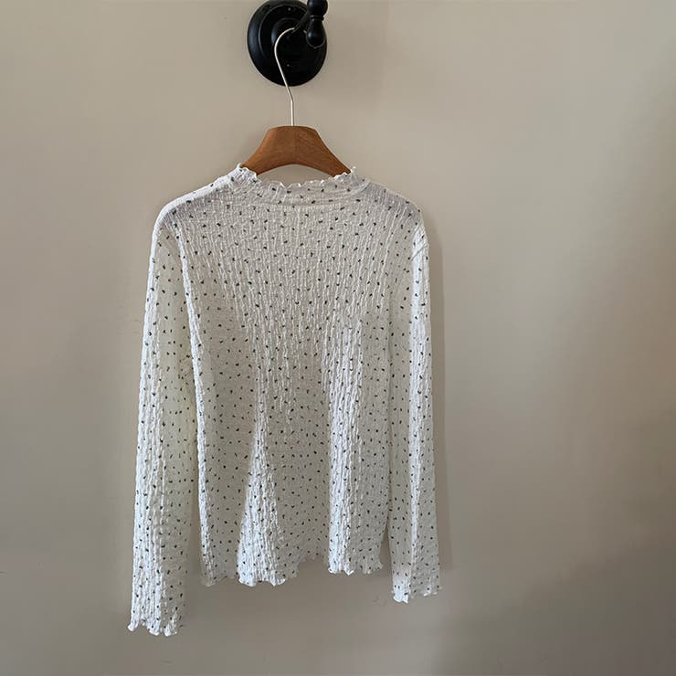 ゆるカワコーデ☆小花柄 ハイネック 風合い素材インナー トップス | 17kg | 詳細画像3 