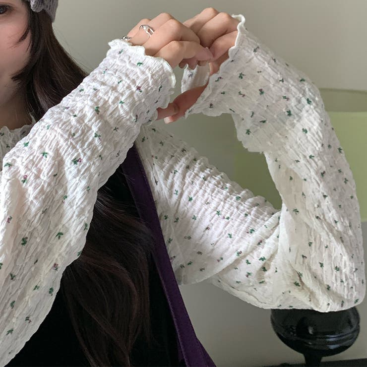 ゆるカワコーデ☆小花柄 ハイネック 風合い素材インナー トップス | 17kg | 詳細画像5 