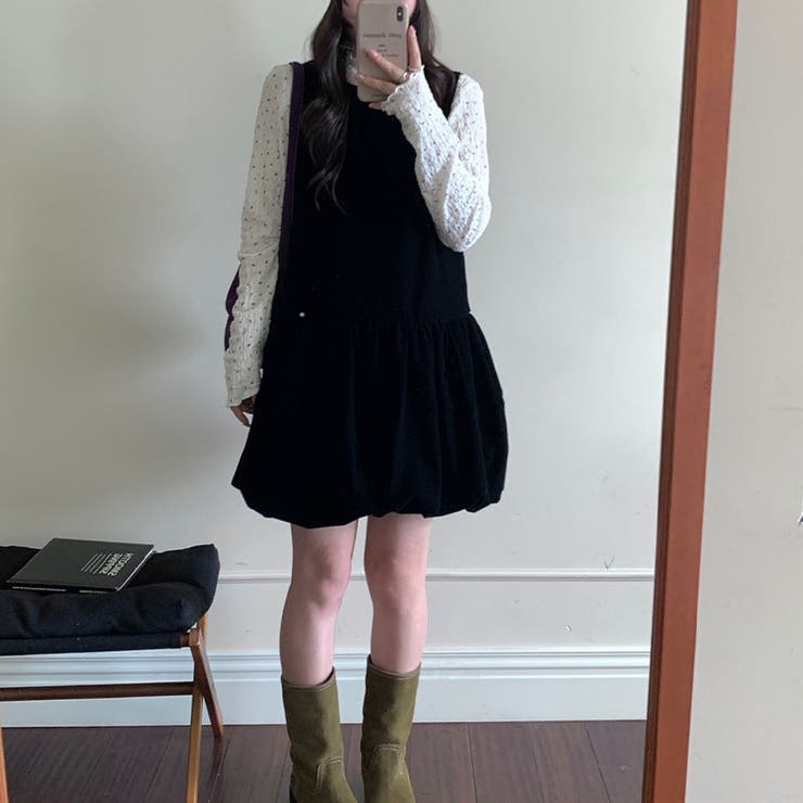 ゆるカワコーデ☆小花柄 ハイネック 風合い素材インナー トップス | 17kg | 詳細画像7 