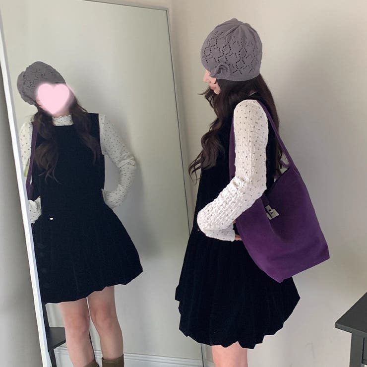 ゆるカワコーデ☆小花柄 ハイネック 風合い素材インナー トップス | 17kg | 詳細画像4 