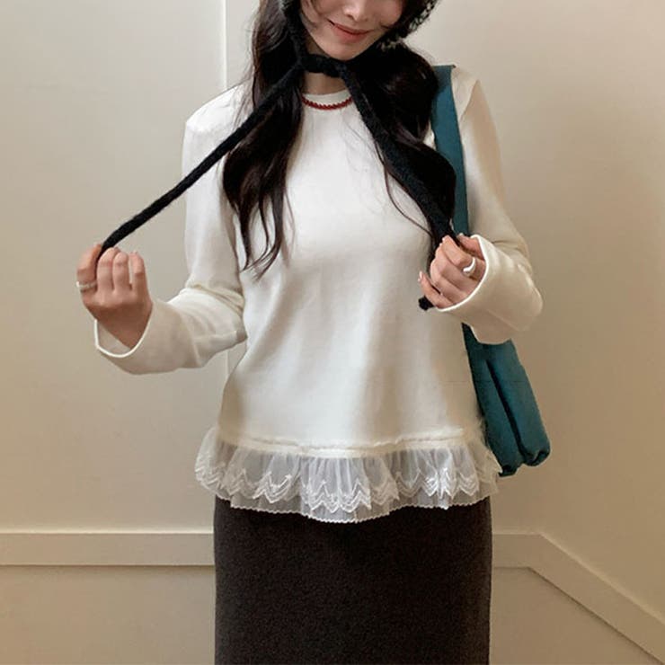 ゆるカワコーデ☆Tシャツ メッシュ切替 細見え フェイクレイヤード | 17kg | 詳細画像2 